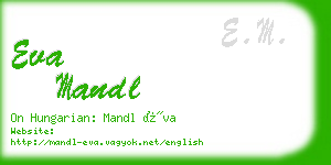 eva mandl business card